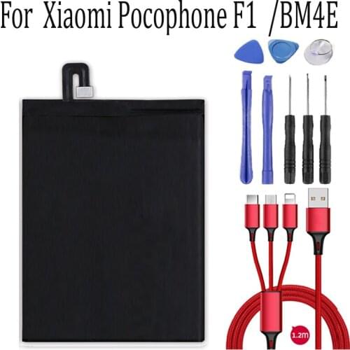 3900-4000mAh BM4E battery For Xiaomi Pocophone F1 Poco F1 phone Replacement Batteries Bateria+USB cable+toolki