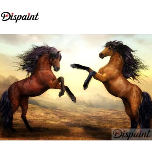 Dispaint Full Square/Round Drill 5D DIY Diamond Painting "Animal horse scenery"3D Embroidery Cross Stitch Home Decor Gift A12091