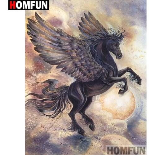 HOMFUN Full Square/Round Drill 5D DIY Diamond Painting "horse" Embroidery Cross Stitch 5D Home Decor A01446
