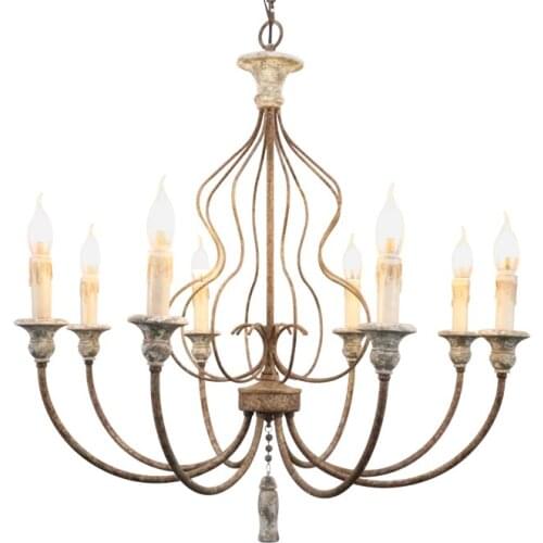American retro chandelier wrought iron made old dining room living room villa bedroom clothing store decorative chandelier