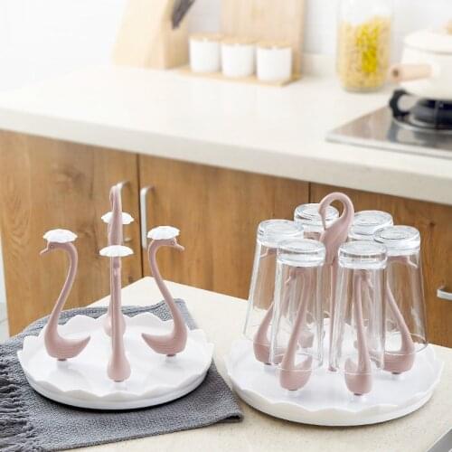 Milk Coffee Cup Holder Rotating Tray Shelf Can Drain Rack Be Used In Kitchen And Home Storage Kitchen Accessories