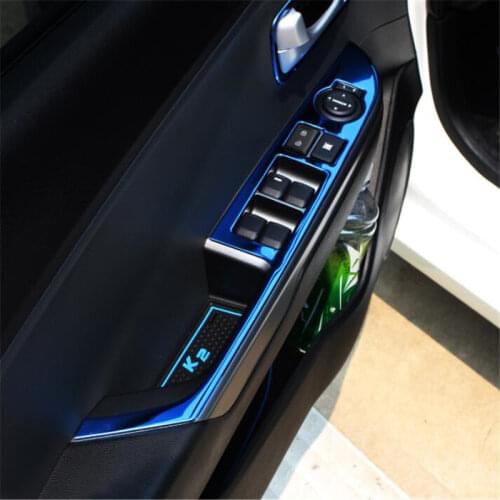 For Kia K2 Rio 2011-16 Car-styling Interior Center Dashboard Outlet Widow Lift Door Handle Gear Shifter Turn Light Trim Sticker