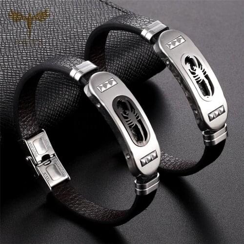 Мужские кожаные браслеты Fgifter China At AliExpress