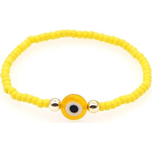 Go2boho Evil Eye Bracelet For Girl 2021 Trendy Yellow Bracelets Jewelry Bohemian Japan Bead Jewellery Ladies Beaded Pulsera