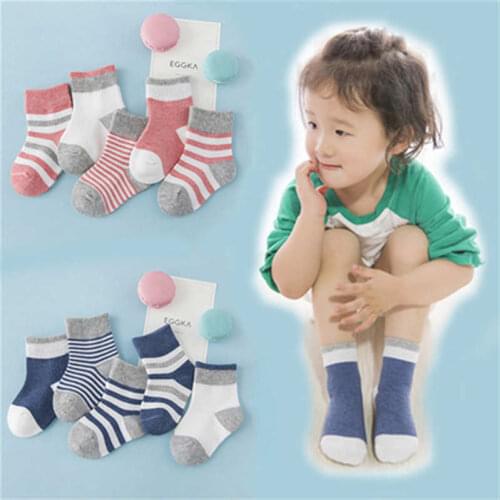 Baby Girls Boy Cotton Socks Spring Summer Newborn Baby Boys Winter Warm Socks Children Kids Socks 0-6 Y Cute Solid Striped Sock