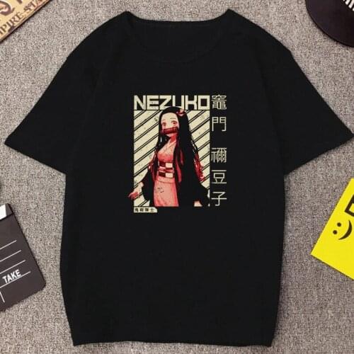 Summer Hot Sale Style Tee Demon Slayer Kawaii Nezuko Cute Shinobu Graphic Cool Inosuke Printed T Shirt Hip Hop Casual Womens Tee