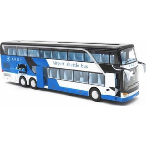 Hot gift 1:50 travel bus alloy model,simulation double-decker bus model,childrens sound and light pull back toys,free shippi