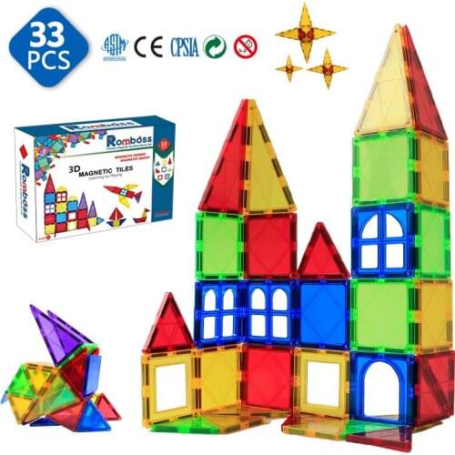 Romboss Big 3D Magnetic Building Blocks Construction Games Magnet Designer Educational Toys Magnetic tiles For Kids Gift