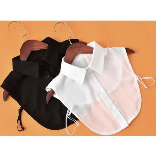 Fashion Solid Color Shirt Fake Collar Women Detachable Collars for Mens Lapel Necklace False Collar Lapel Blouse Top Decor
