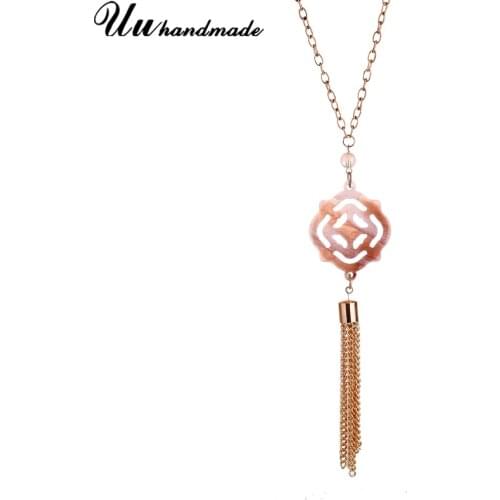 Fashion Necklaces Jewelry Acrylic Long Tassels Necklace pendant for Women Colar Feminino Mujer Charms Collares Kolye 2017 New