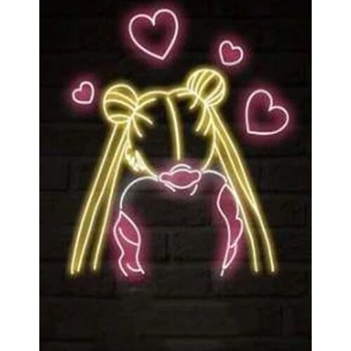 Neon Sign For Beauty girl heart back Commercial Beer Lamp resterant light home decorate Hotel store coffee Impact Attract light