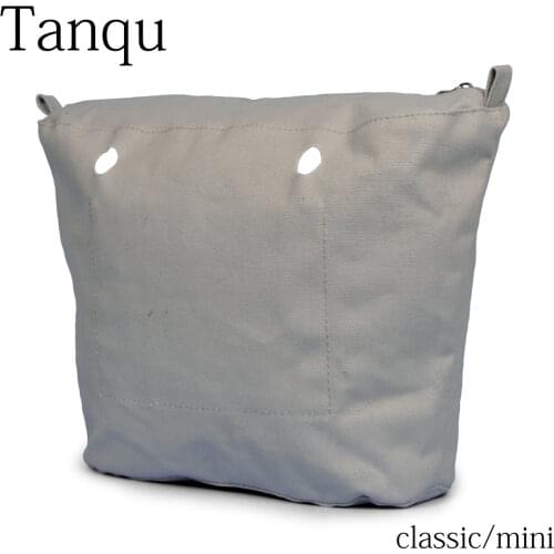 TANQU New waterproof Inner Lining Insert Zipper Pocket for Classic Mini Obag Canvas Inner for O Bag
