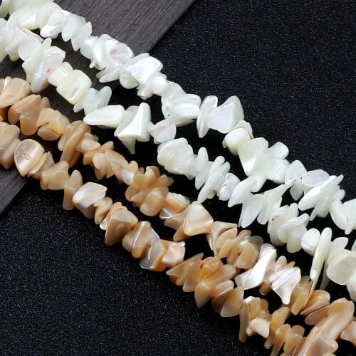 Wholesale Irregular Small Pieces Freshwater Shell Beads White Primary Color Natural Mother of Pearl Loose Beads for DIY Jewelry