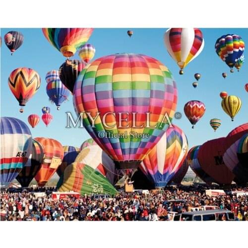 Landscape Diamond Embroidery Hot Air Balloon Fiesta 5D DIY Diamond Painting Full Square Picture Rhinestone Mosaic Christmas Gift