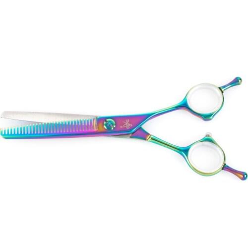 Professional Hairdressing Scissors JEWEL IRIS multicolor TITAN sculpting 6 inches