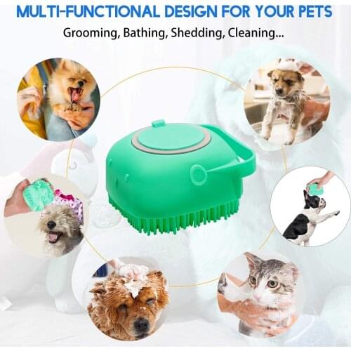 Comb Cat Massage Grooming Scrubber Shower Brush for Bathing Short Hair Soft Silicone Brushes Pet Dog Shampoo Massager Brush