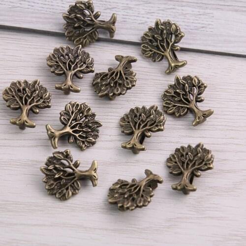 SWEET BELL 30pcs Antique Bronze Tree Wheel Spacers Adapter Slider Spacer Jewelry Material Spacers For 10mm Leather