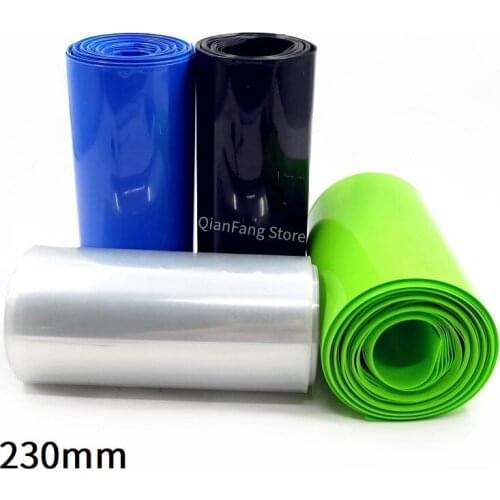 PVC Heat Shrink Tube 230mm Width Blue Black Green Shrinkable Cable Sleeve Sheath Pack Cover for 18650 Lithium Battery Film Wrap
