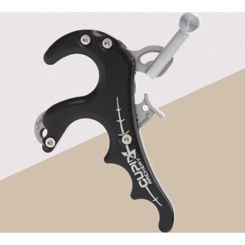 4 Finger Bow Release Caliper Thumb Trigger Grip 5 Colors Aluminum Alloy Bow Release Aid Compound Bow Archery Accessories