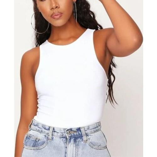 2021 Sleeveless Vest Top See Through Cropped Tank Summer White Halter Sexy Backless Tanks For Women Streetwear