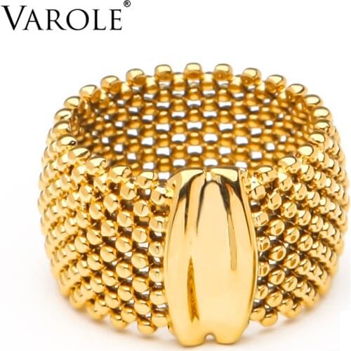 VAROLE Beads Rings For Women Gold Color Elegant Ring Friends Gifts Fashion Jewelry Anillos Mujer