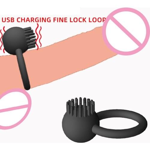 10Frequence Vibrator Penis Ring Delay Ejaculation Clitoral Stimulation Silicone Cock Ring Vibrating Sex Toys for Man USB Charger
