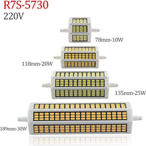 10W 20W 25W 30W R7S LED lamp 78mm,118mm,135mm,189mm 220V SMD5730 LED Bulb Light r7s J118 J78 Tube Replace Halogen Floodlight