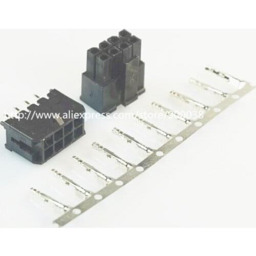 20 sets Micro-Fit connector 3.0mm 2x4 Pin 8 P Wafer straight dual row plus Receptacle Housing + terminal 43025 / 43045 / 43030