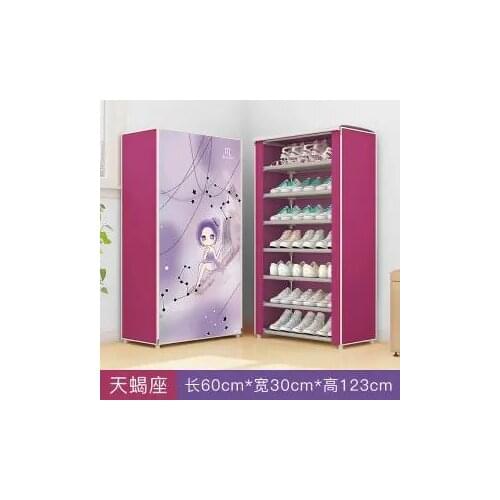 2021 Simple dust-proof household space-saving indoor assembly non-woven closed storage shoe rack shoe rack organizer cabinet
