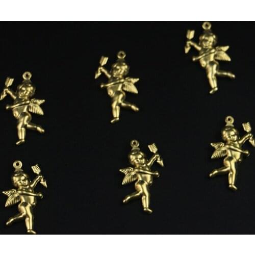 29.3 * 16.4mm stereoscopic single pendant little angel necklace pendant necklace earrings pendant brass jewelry accessories