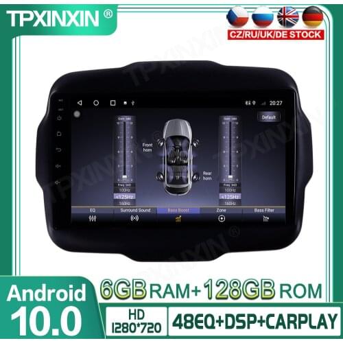 6+128G ndroid 10.0 DSP For Jeep Renegade 2014-2018 Car GPS Navigation Radio Player Car Multimedia Player Head Unit Tape Recorder