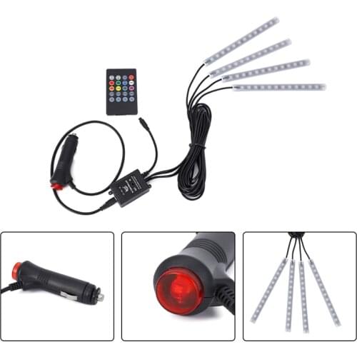 48 RGB Leds Car Atmosphere Light LED Decorative Light Strip with USB APP Wireless Remote Music Control Multiple Modes