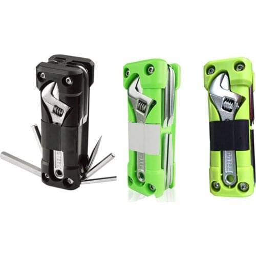 Free Shipping 16-in-1 Durable Camping Hand Tool Outdoor Bicycle Motorcycle Repairing Tools with Adjustable Spanner B4-1004