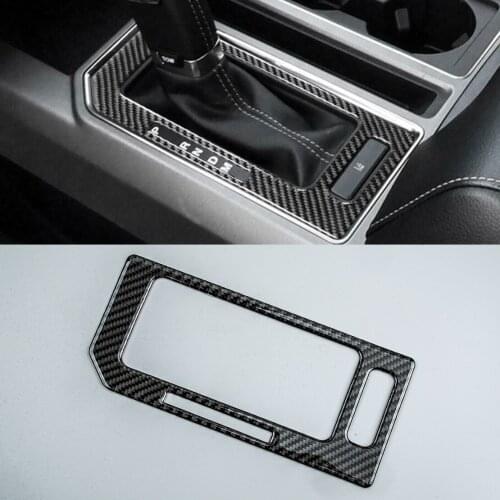 Carbon Fiber Central Console Gear Shift Panel Cover Trim with LDW Hole Fit for Ford F150 2015 2016 2017 2018 2019 2020 LHD Only