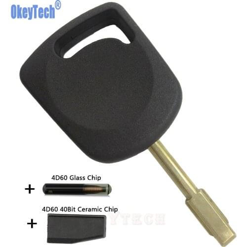 OkeyTech Transponder Car Key Shell Case Cover With 4D60 Chip For Ford Focus Mondeo KA Fiesta Escort Jaguar XJ8 Transit Connect