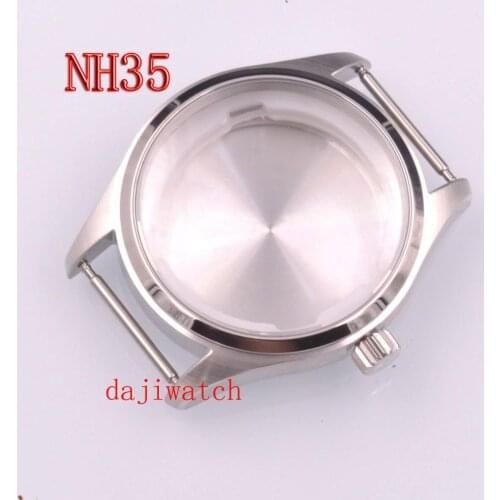 2020New 40MM Watch Case Silver/Bronze Coating Watch Case Part brushed Case Fit NH35/NH36 ETA 2824 movement Watch Accessories