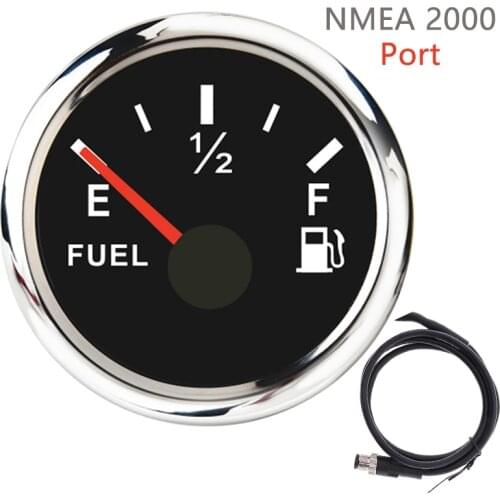 52MM Fuel Level Gauge NMEA 2000 Oil Level Gauge Waterproof IP67 For Boat Car Truck RV Camper With Alarm Meter
