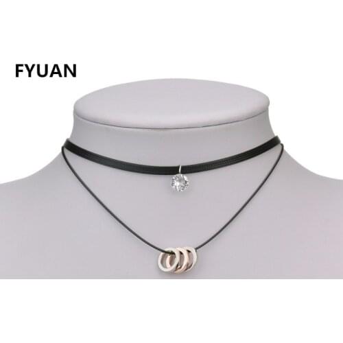 Женские кожаные чокеры FYUAN China At AliExpress