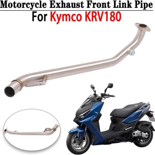 Motorcycle Exhaust Front Link Pipe Escape Moto Muffler Slip on For Kymco KRV180 2021 Stainless Steel Tube Motorcycle Accessories