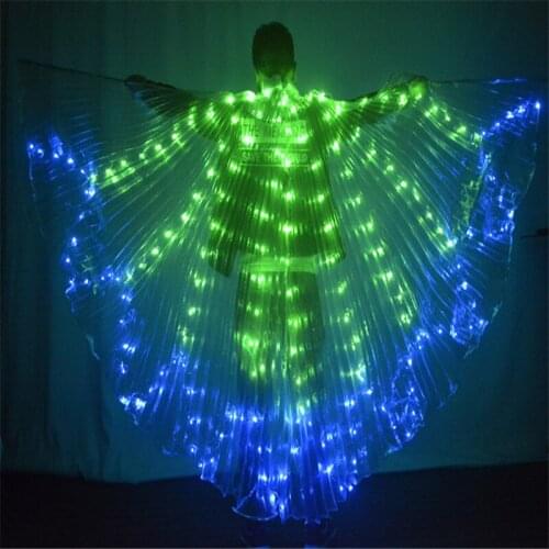 K90 Party ballroom dance led wings stage costumes luminous cloak bellydance wears butterfly RGB colorful light dress clothe dj