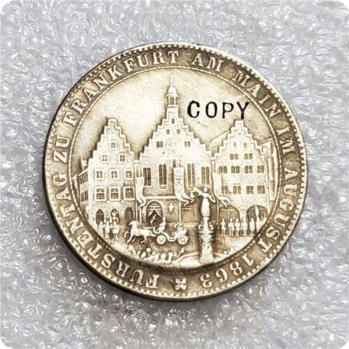 1863 Free imperial city of Frankfurt(German states) 1 Thaler ("Memorial Thaler") Copy Coin
