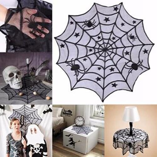 Multi-shape Halloween Spider Web Table Runner Lace Tablecloth Halloween Table Decor Festival Party Supplies
