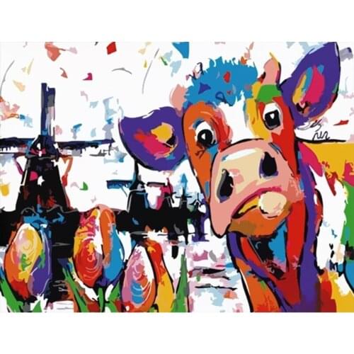 Oil Painting By Numbers Animal On Canvas With Frame Acrylic For Drawing Adults Pictures Paint By Number Coloring Decoration Art