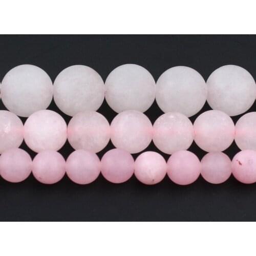 6/8/10mm Matte Pink Jades Stone Beads Round Loose Beads For Accessories Jewellery Making Diy Bracelet Necklace 15inch/Strand