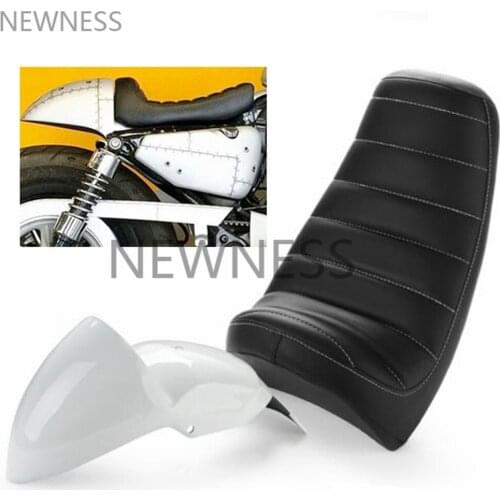 Motorcycle Cowl Fender Tail Section+Leather Driver Seat For Harley Sportster Cafe RacerXL 883 1200 XL 04-UP Custom