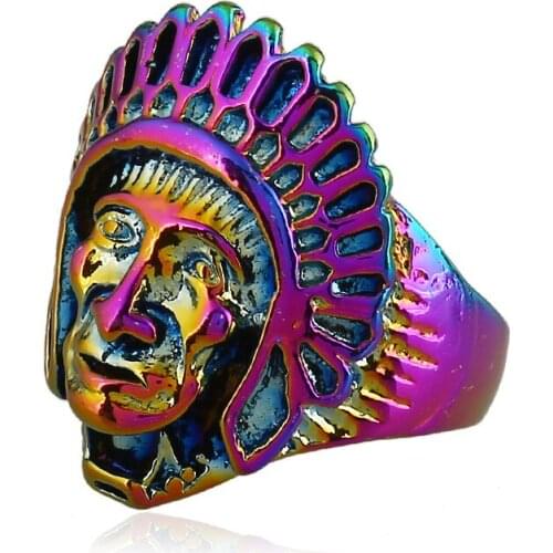 Ancient Indians Chieftain Punk Index Finger Rings European and American Trendy Non-mainstream Men and Women Zinc Alloy Jewelry