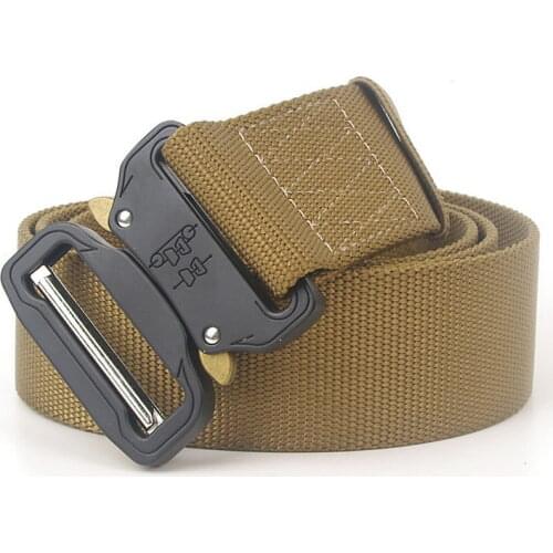 Mens Tactical Belt Outdoor Military Nylon Canvas Waist Belts 4.3cm Width Multifunctional Training Strap Buckle Breathable Women