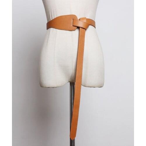 New Design Asymmetrical Split Waistbands For Dress Skirt Party Wedding Decorate Long Knot Faux Leather Belt Hot Black Cummerbund