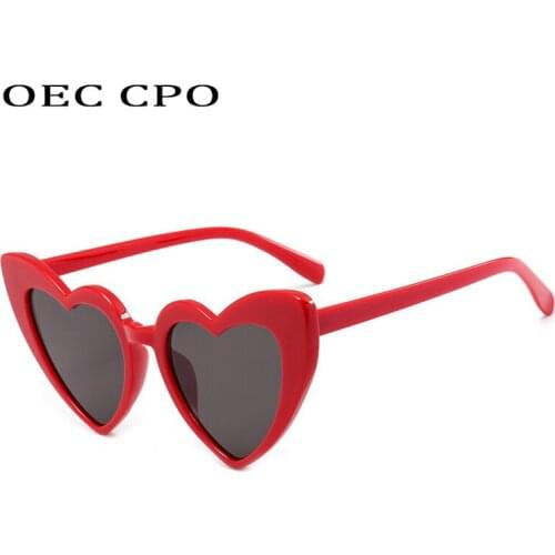 OEC CPO Vintage Heart Sunglasses Women Fashion Small Frame Sun Glasses Female Retro Shades Eyewear Women Glasses UV400 O654