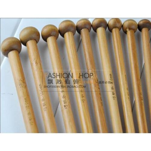 Wholesale 2pc/size 18 Size/set 10set/lot Single Point Smooth Bamboo Needle Knitting Needlework Tool Kits 25cm NEEDLE-713142